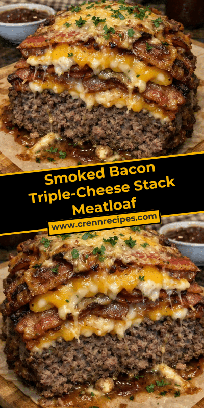 Smoked Bacon Triple-Cheese Stack Meatloaf