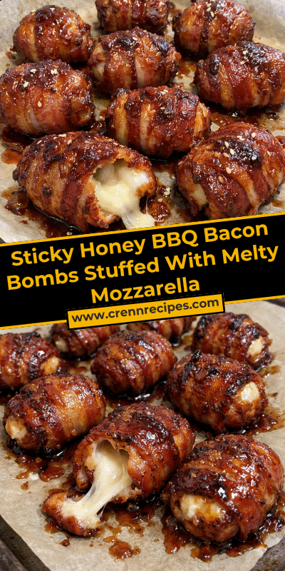 Sticky Honey BBQ Bacon Bombs Stuffed With Melty Mozzarella