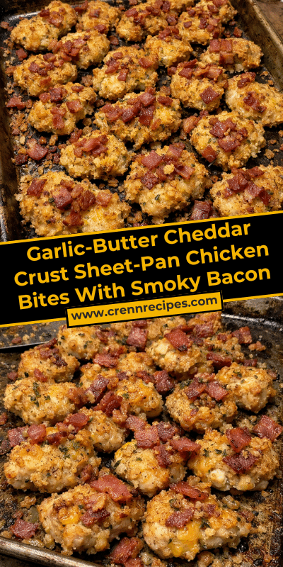 Garlic-Butter Cheddar Crust Sheet-Pan Chicken Bites With Smoky Bacon