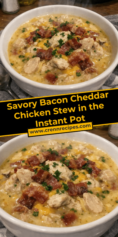 Savory Bacon Cheddar Chicken Stew in the Instant Pot