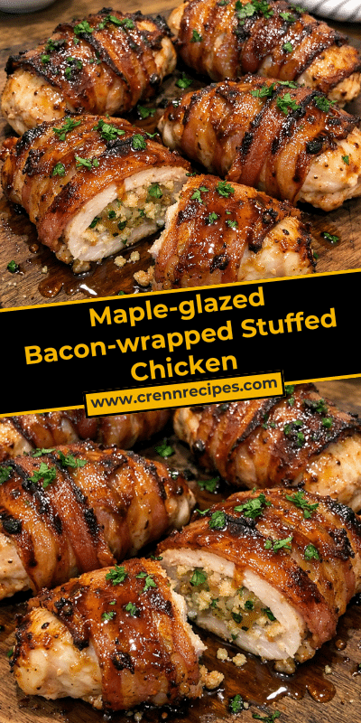 Maple-glazed Bacon-wrapped Stuffed Chicken