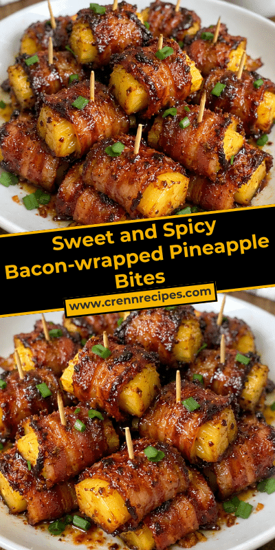 Sweet and Spicy Bacon-wrapped Pineapple Bites