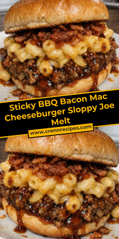 Sticky BBQ Bacon Mac Cheeseburger Sloppy Joe Melt