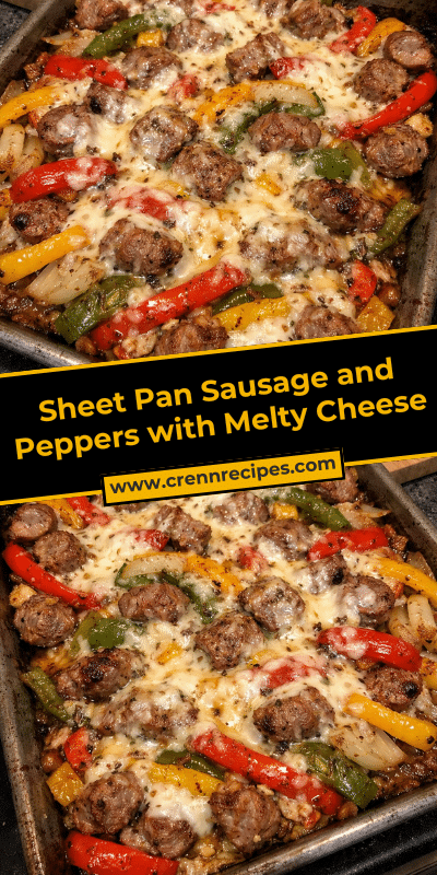 Sheet Pan Sausage and Peppers with Melty Cheese