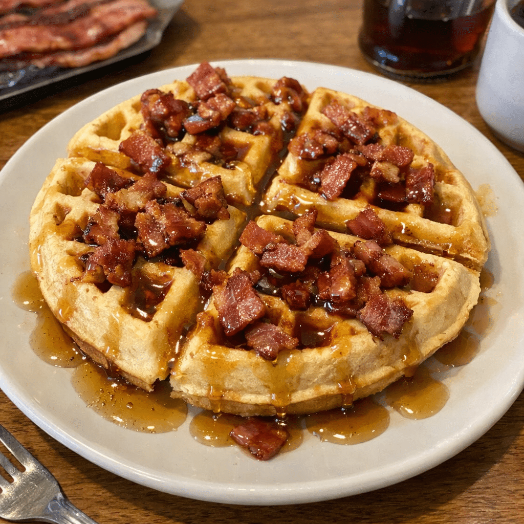 Bacon Maple Sunrise Waffles — restaurant-quality recipe photo
