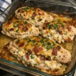 How to make Cheesy Bacon Ranch Stuffed Chicken Bake — key cooking step