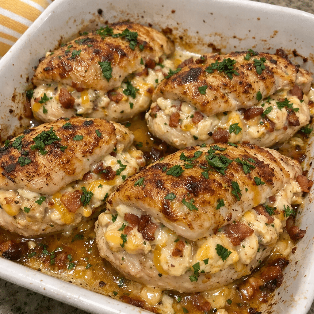 Cheesy Bacon Ranch Stuffed Chicken Bake — restaurant-quality recipe photo