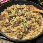 How to make Creamy Ranch Beef and Noodle Skillet Dinner — key cooking step