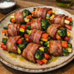 How to make Crispy Bacon-wrapped Veggie Bites — key cooking step