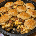 How to make Gooey Bacon Mac Cheeseburger Stuffed Biscuit Pull-aparts — key cooking step