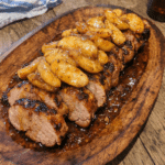 How to make Honey Bourbon Glazed Pork Tenderloin with Caramelized Apples — key cooking step