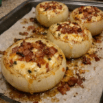 How to make Hot Honey Bacon Pepper Jack Stuffed Onion Bombs — key cooking step