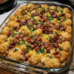 How to make Loaded Bacon Ranch Cheeseburger Tater Tot Casserole — key cooking step