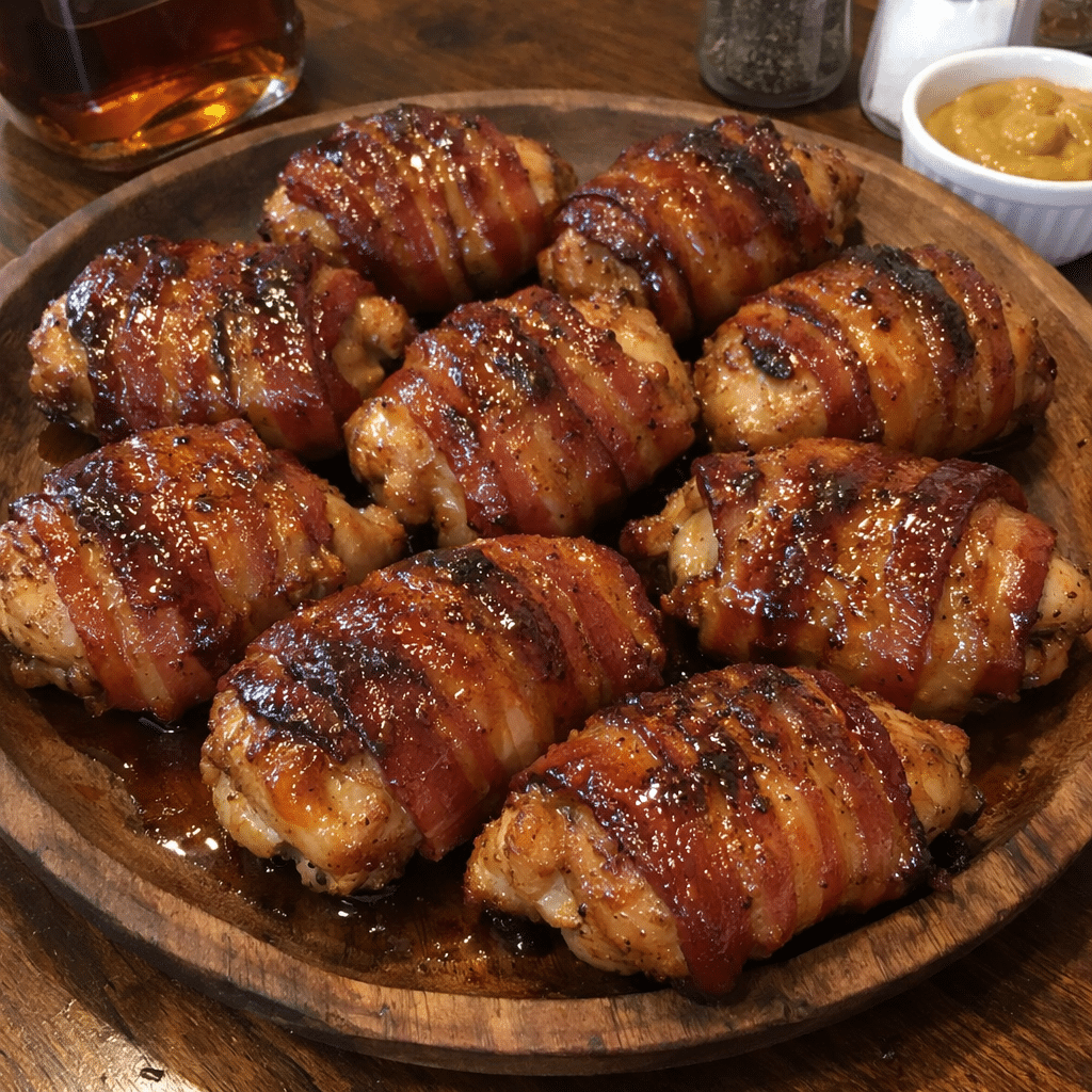 Maple-glazed Bacon-wrapped Chicken Thighs — restaurant-quality recipe photo