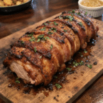 How to make Maple Glazed Bacon-wrapped Pork Tenderloin — key cooking step