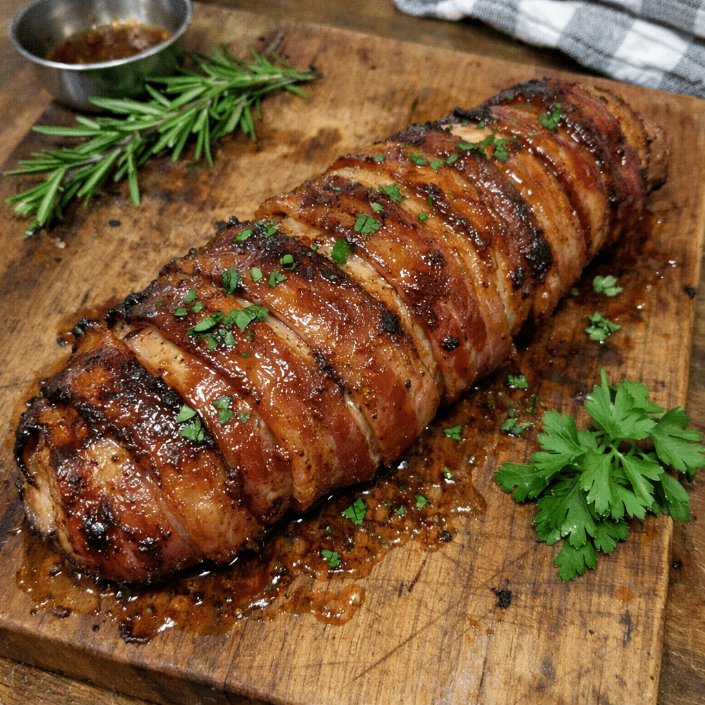 Maple Glazed Bacon-wrapped Pork Tenderloin — restaurant-quality recipe photo