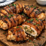 How to make Maple-glazed Bacon-wrapped Stuffed Chicken — key cooking step