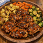 How to make Maple Glazed Herb Chicken Thighs with Roasted Vegetables — key cooking step