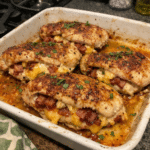 How to make Smoky Bacon and Cheddar Stuffed Chicken Bake — key cooking step