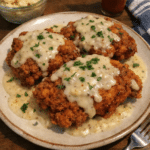 How to make Spicy Cajun Fried Chicken with Creamy Garlic Gravy — key cooking step