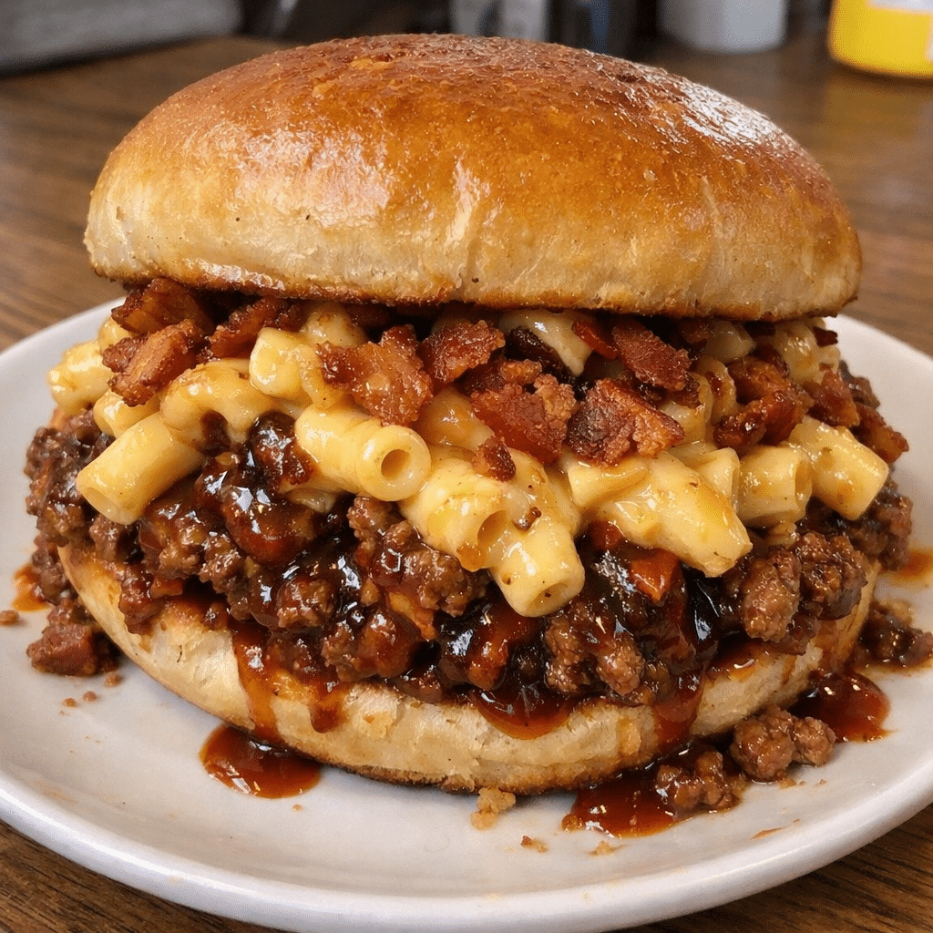 Sticky BBQ Bacon Mac Cheeseburger Sloppy Joe Melt — restaurant-quality recipe photo