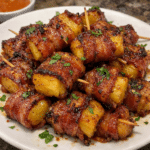 How to make Sweet and Spicy Bacon-wrapped Pineapple Bites — key cooking step