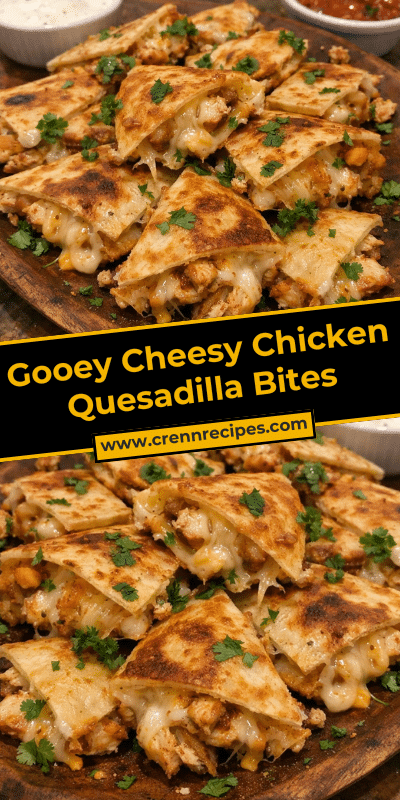 Gooey Cheesy Chicken Quesadilla Bites