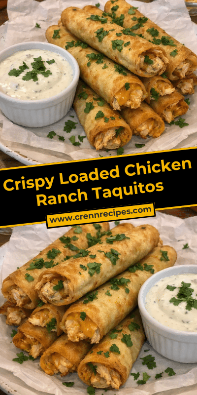 Crispy Loaded Chicken Ranch Taquitos