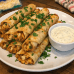 How to make Crispy Loaded Chicken Ranch Taquitos — key cooking step