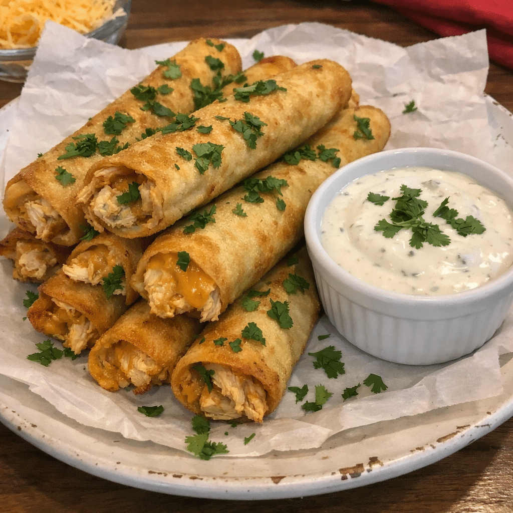 Crispy Loaded Chicken Ranch Taquitos — restaurant-quality recipe photo