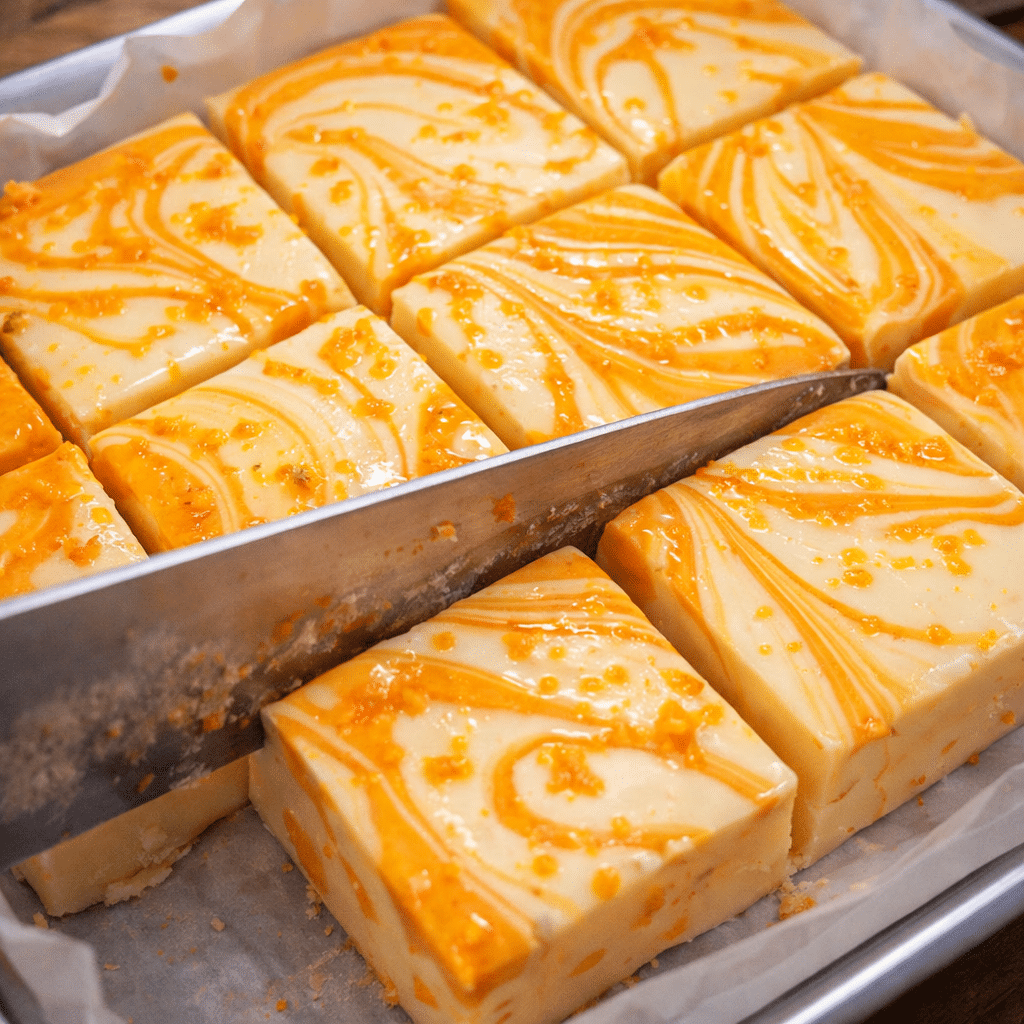 How to make Nostalgic Creamsicle Fudge — key cooking step